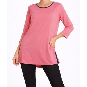 Lands' End Women Pink 3/4 Sleeve T-Shirt size xl